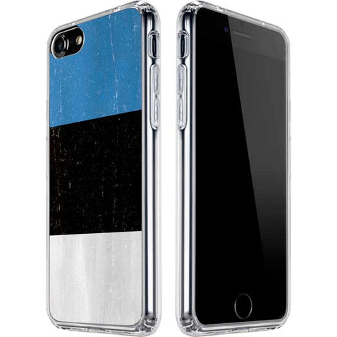 Estonia Flag Distressed iPhone SE (2nd & 3rd Gen) Clear Case